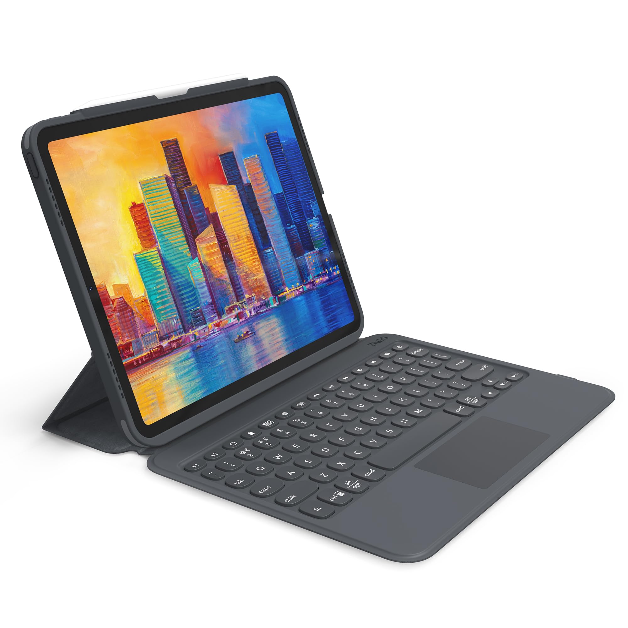 Photo 1 of ZAGG Pro Keys Wireless Keyboard with Trackpad and Detachable Case - Compatible with The Apple iPad 10.2"(Gen 9,8,7) - Charcoal