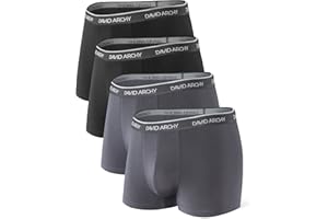 DAVID ARCHY Mens Trunks Underwear Soft Breathable Rayon Made from Bamboo Trunk No Fly Pouch
