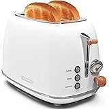 Toaster 2 slice,Retro Stainless Steel Toaster with 6 Settings, 1.5 In Extra Wide Slots, Bagel/Defrost/Cancel Function, Remova