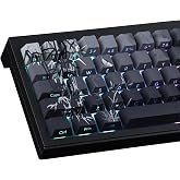Tsungup Side Print Keycaps Set,135 Keys Gradient Grey Keyboard Keycaps | Bamboo Sea Custom Shine Through Cherry Profile PBT Keycaps for Cherry MX Switches Mechanical Keyboard