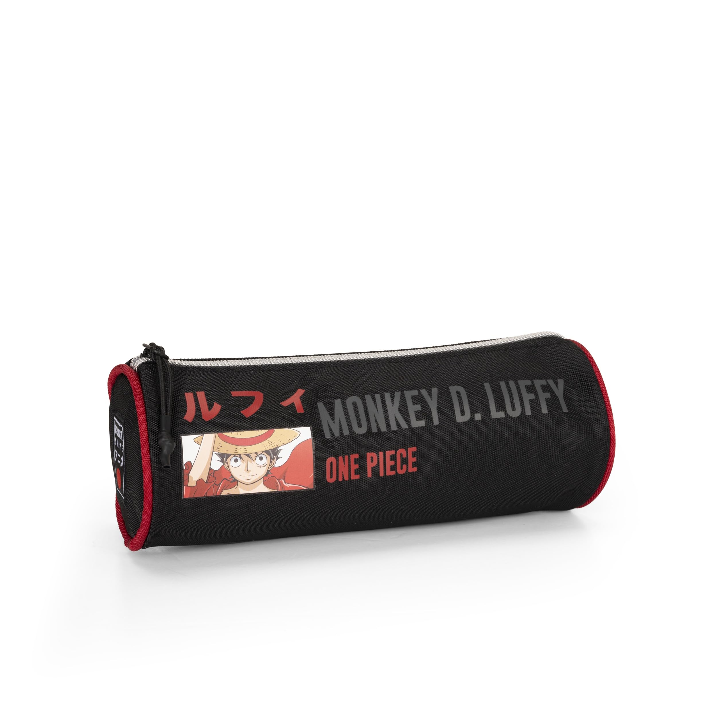 Franco Cosimo Panini One Piece – Round School Case, Single Compartment Closed with Zip, Capacity, Ideal for Organizing Pens, Pencils, Markers and Small Accessories, Size 22 x 8 x 8 cm – Black, Black