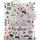 ZJXHPO Boston Trip Tote Bag Boston Colorado Road Trip Reusable Grocery Tote Bag Boston Souvenir Boston Vacation Travel Gift