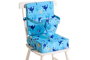 CZRRZL Toddler Booster Seat for Dining Table, Dinosaur Booster Seat for Table with Backrest and Adjustable Seat Belts Non-Slip Bottom Portable Booster Seat Increasing Cushion for Kid Baby Eating Travel Home