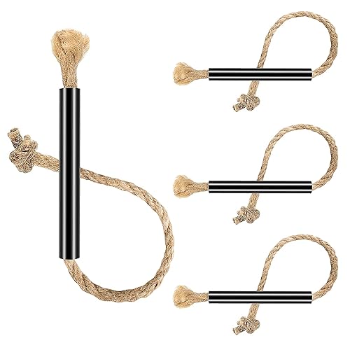 AUBEY 4 Pack Outdoor Portable Fire-Starting Rope with Black Aluminum ...