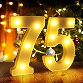 75th Birthday Decorations for Women Men,75 Birthday Decorations for Centerpieces Table,75 Light Up Numbers Sign Led for Party Backdrop Wall Decor for Wedding Anniversary Home