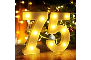 FUNSKY 75th Birthday Decorations for Women Men,75 Birthday Decorations for Centerpieces Table,75 Light Up Numbers Sign Led for Party Backdrop Wall Decor for Wedding Anniversary Home