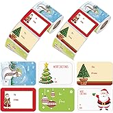 500 PCS Christmas Gift Tags - 2.95 x 1.97 in Gift Tags for Christmas Presents, Xmas Gift Name Tags Stickers Decorations for Women Men, Holiday Wrapping Paper Labels for Gifts