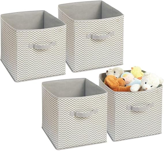 mDesign Juego de 4 Cajas organizadoras en Tela - Organizadores para