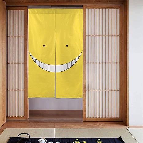 Amazon 和風 暗殺教室 殺せんせー のれん 人気 韓国 玄関 キッチン ロング カーテン 間仕切り 断熱 おしゃれ かわいい 目隠し 暖簾 リビング 階段 キャラクター アニメ グッズ のれん オンライン通販