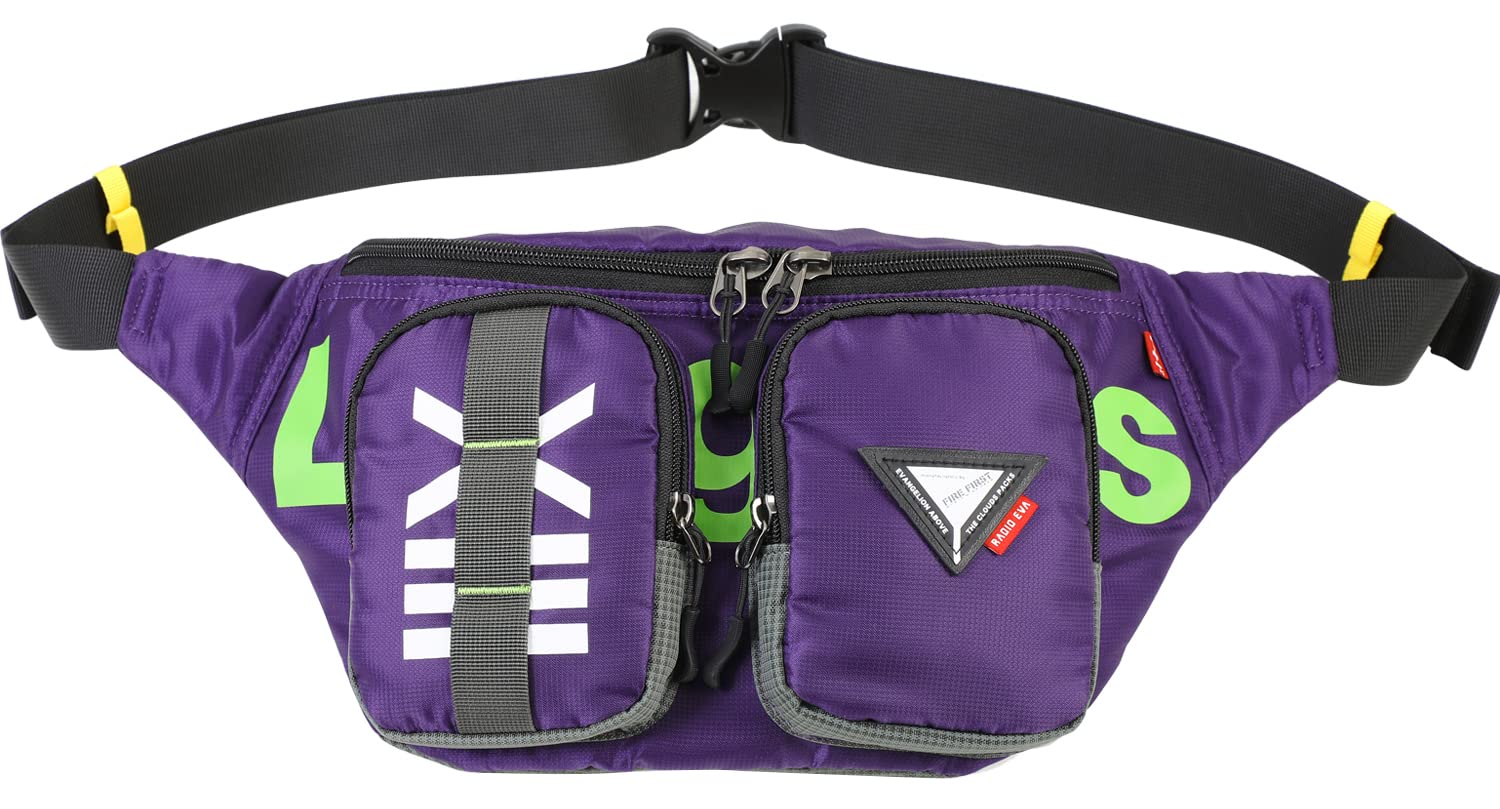 FIREFIRST x Radio EVA - Evangelion Above Waist Pouch Cross-Body Shoulder Bags Purple