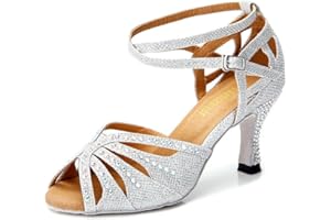 TTdancewear Women Rhinestone Ballroom Dance Shoes Latin Salsa Performance Dance Shoes