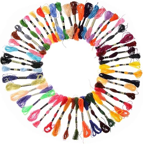 Amazon Jumpeasy アート Diyクラフト 織り 針 クロスステッチ 縫製かせ 刺しゅう糸 刺繍糸 50 Mixed Color 刺しゅう糸 通販