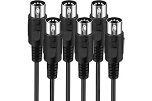 ZIYIZE MIDI Cable 3Pack 5Feet Male to Male 5-Pin MIDI Cable | Compatible with MIDI Keyboard, Keyboard Synth, Rack Synth, Sampler, External Sound Card, Sound Source and Other Music Gear