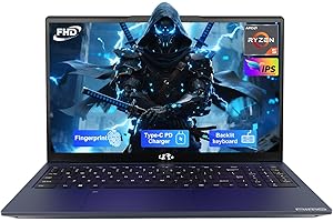 NIMO 15.6'' IPS FHD-Laptop, AMD Ryzen 5, 16GB RAM 512GB SSD (Beat i5-1135G7, 4 Cores Up to 3.7GHz) Student Computer with 2 Years Warranty, 65W Type-C, Fingerprint, Backlit Keyboa d, BT5.2, Numpad