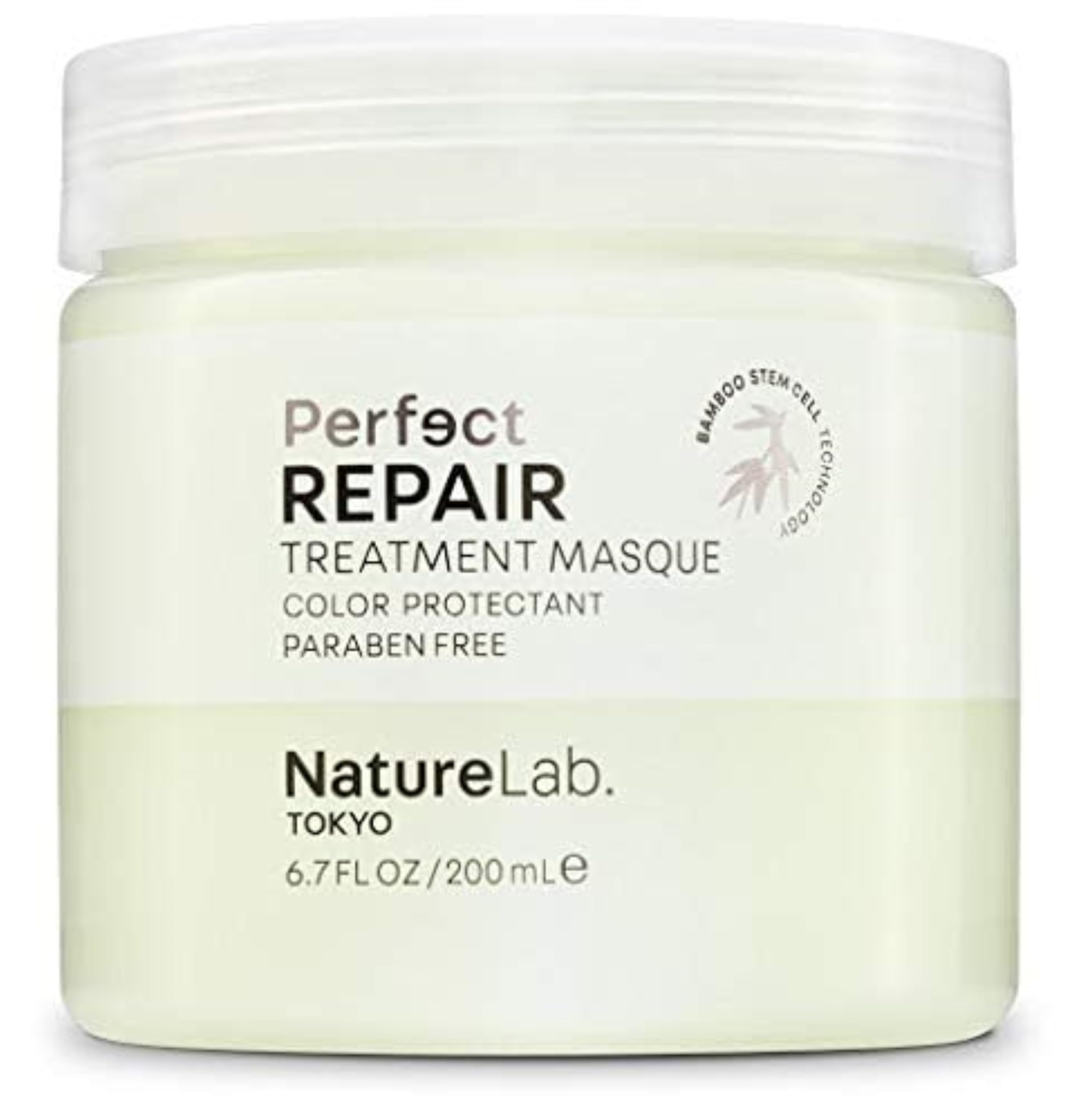 NatureLab Perfect Repair Treatment Hair Masque - Dry + Damaged Overnight Hair Mask with Bamboo Stem Cells, Keratin, Argan, Prickly Pear Oil - Paraben-Free Deep Treatment Masque (6.7 fl oz/200 ml)