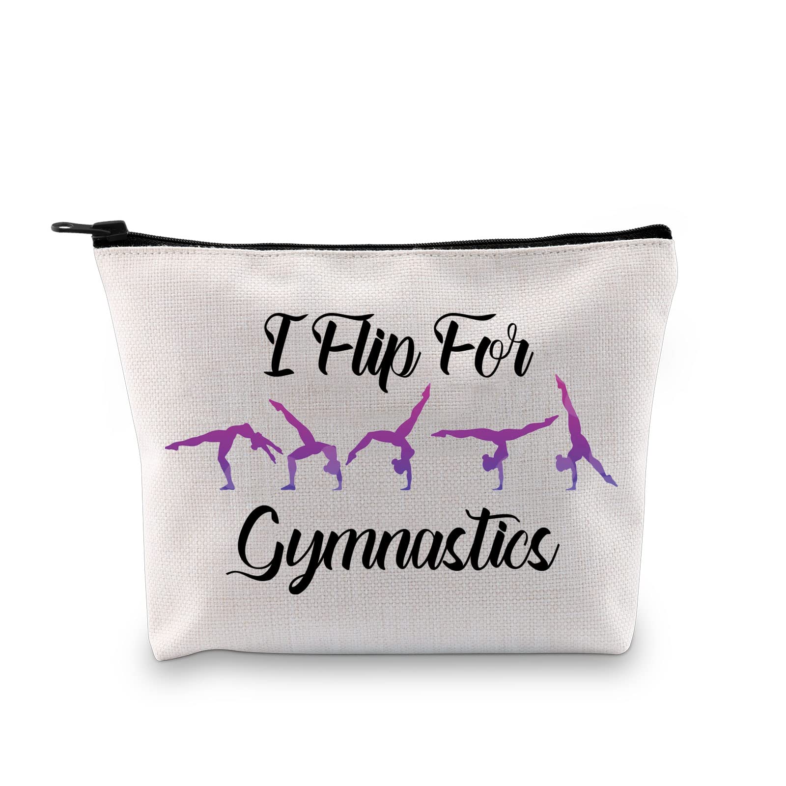 JTOUK Gymnast Gift Gymnastic Coach Gift Gymnastics Makeup Bags I Flip for Gymnastics Gifts for Girls Women Travel Toiletry Bag (Flip for Gymnastics Bag EU)
