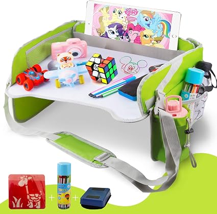 Koowheel Plateau Voiture De Voyage Pour Enfants Imperméable Plateau De Jeux Pliable De Genou Peut Dessiner Sur Le Dessus Tablette De Voyage Pour