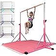 FC FUNCHEER Gymnastics bar,5FT/6FT Horizontal Bars, Adjutable Gymnastic Bar for Kids Ages 5-20, 35.4" to 59"/45" to 71", Weight Limit 500 LBS,Home Gym Equipment