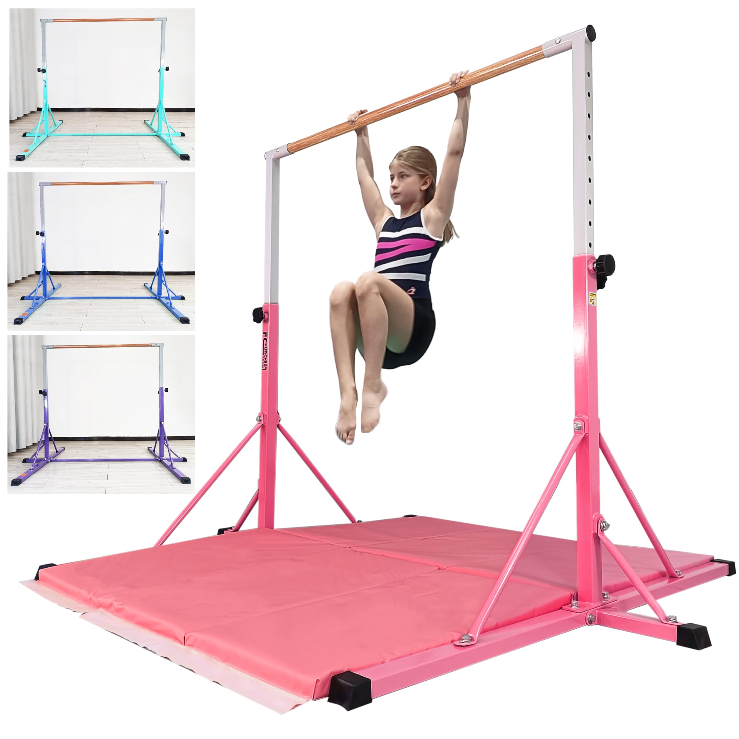Photo 1 of FC FUNCHEER Gymnastics bar,5FT/6FT Horizontal Bars, Adjutable Gymnastic Bar for Kids Ages 5-20, 35.4" to 59"/45" to 71", Weight Limit 500 LBS,Home Gym Equipment
