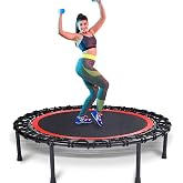 KOKSRY 40" Mini Trampoline for Adults, Fitness Rebounder with Elastic Bands, Indoor Exercise Trampoline, Low Impact Workout Equipment for Home Gym, Cardio Training, Quiet Bounce Rebounder