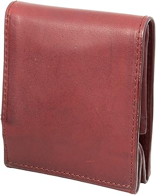 Amazon 極小財布 2つ折り 革財布 本革 牛革 ヌメ革 ユニセックス チョコ 財布