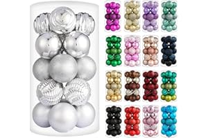 XmasExp 20ct Christmas Balls Ornaments - Shatterproof Large Hanging Ball Decorative Xmas Balls for Holiday Wedding Party Xmas Tree Decoration(3.15"/80mm, Silver)