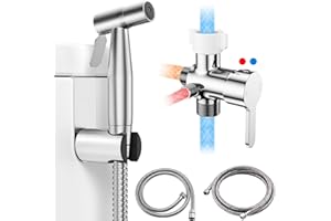 Arofa Hot and Cold Handheld Bidet Sprayer for Toilet, Warm Water Bidet with Adjustable Pressure, Non-Electric Temperature Control for Feminine Wash