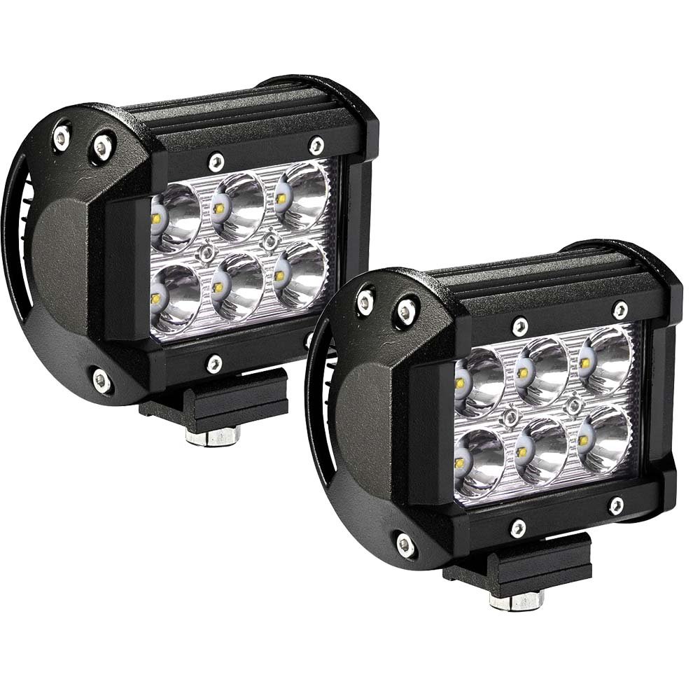 YITAMOTOR LED Light Bar 2Pack 18W 4Inch Square Led Work Light Spot Pod