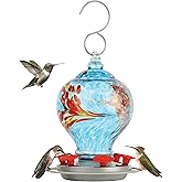 Nature's Way Bird Products Sunny Day AGF3 Hand Blown Artisan Gravity Hummingbird Feeder, 28 Oz
