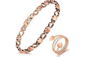 MAHNCO Magnetic Copper Bracelets for Women Lymph Detox Magnetic Bracelets, 100% Solid Pure Copper Bracelet with 3500 Gauss Magnets & Lymphatic Drainage Ring with Adjustment Tool