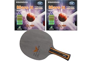TIANJIN GUANGHE SPORTS EQUIPMENT CO., LTD. Yinhe Mercury.13 Blade with 2X Mars II (Factory Tuned) Rubbers for a Table Tennis(PingPong) Racket,Shakehand(Long)-FL