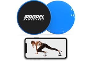 PROPEL ATHLETICS | Set of 2 Premium Core Sliders with Free Workout Video & Travel Bag | Dual Sided for Hardwood or Carpet | Ab Workout Equipment | Gliding Discs | Sliders for Working Out