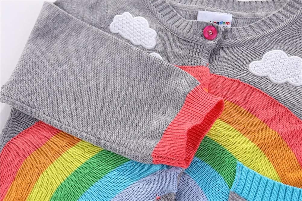 LittleSpring Baby Toddler Boys Girls Rainbow Cardigan Knitted Sweater: Clothing