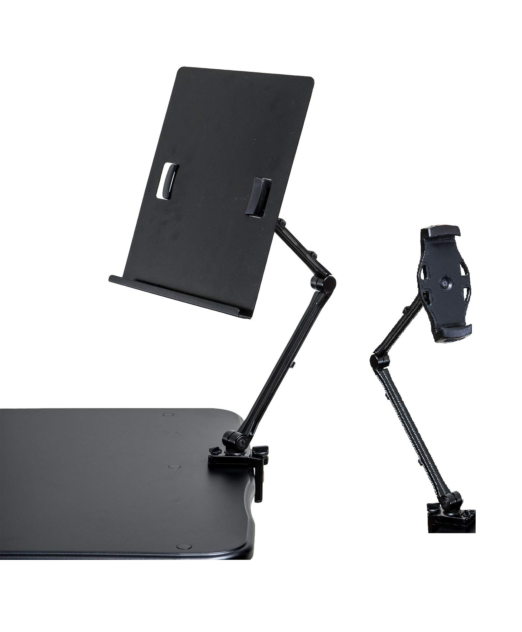 Photo 1 of TrenDesks Document Copy Holder and Tablet/Cellphone Holder 2-in-1 (Black), Full Motion, Pull to Adjust Height, Angle and Direction