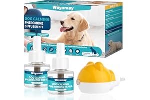 Woyamay Dog Calming Diffuser - Dog Pheromones Calming Diffuser for Dog Anxiety Relief 3-in-1 Dog Pheromone Diffuser Kit with 1 Diffuser + 2 Refill 48ml Vial - 60 Days Pheromone Diffuser to Calm Dogs
