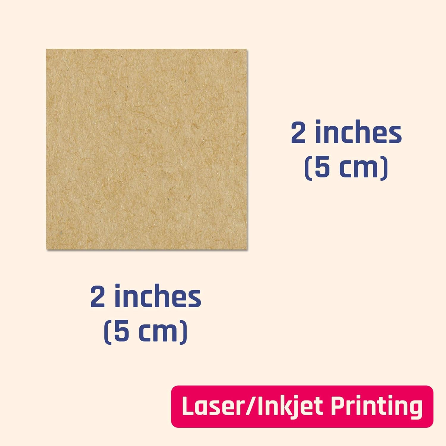 2" x 2" Kraft Labels Stickers, Letter Size with Print Template - 30 Sheets, Pack of 360 : Office Products