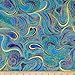Timeless Treasures Palazzo Metallic Abstract Swirls Peacock Fabric By The Yard