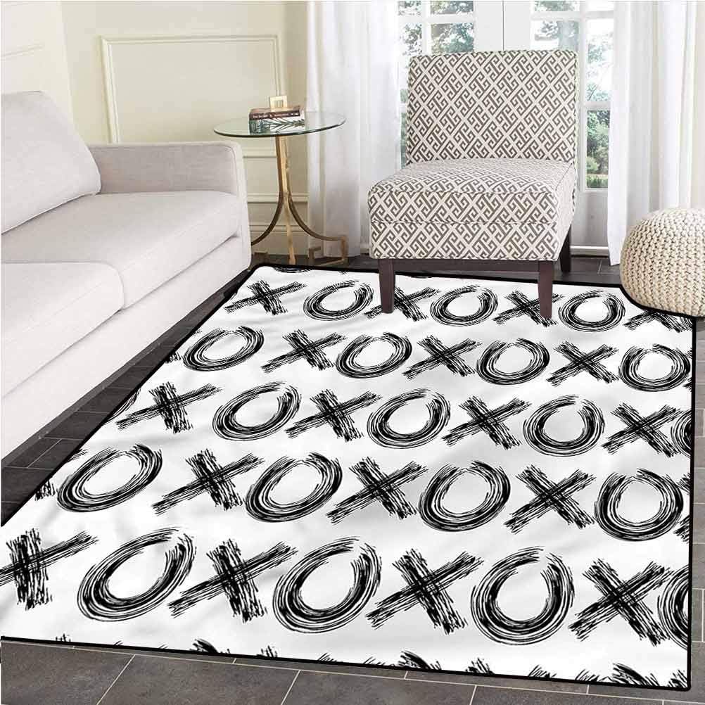 Xo Abstract Area Rug Easy to Clean Stain Fade Resistant