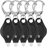 Uniclife 5 Pack Mini Keychain Flashlight Ultra Bright LED Key Ring Light Torch, Black