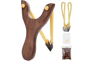 DINCRY Solid Wooden Slingshot Set with Classic Construction Hunting Slingshot for Outdoor Hunting Sports, Camping, Shooting, Hiking-for Beginners/Adult