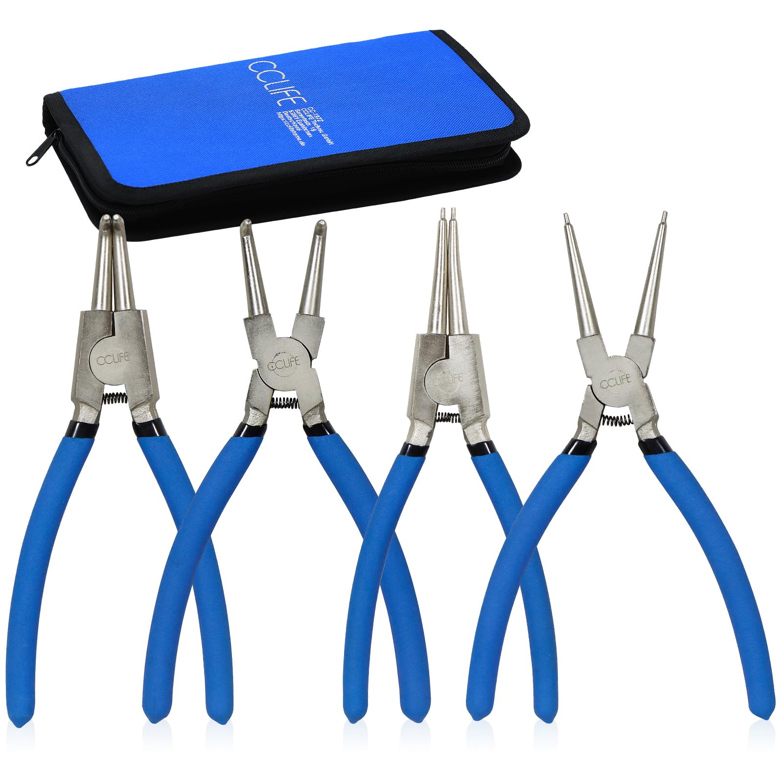 4 pcs Circlip Pliers Set 225mm Internal External Straight Bent