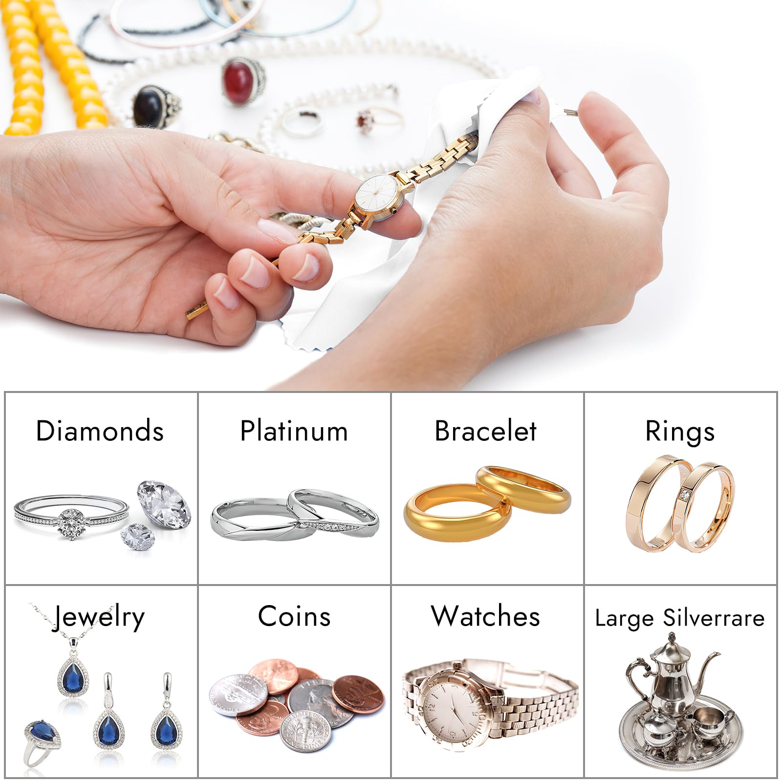 3 Pcs Silver Polishing Cloth, Large 10