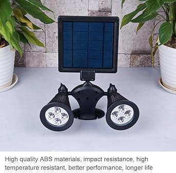 Led Wall Light Garden Path Garage Outdoor Spotlight Lamp White Double Head Solar Power Amazon Co Uk Lighting