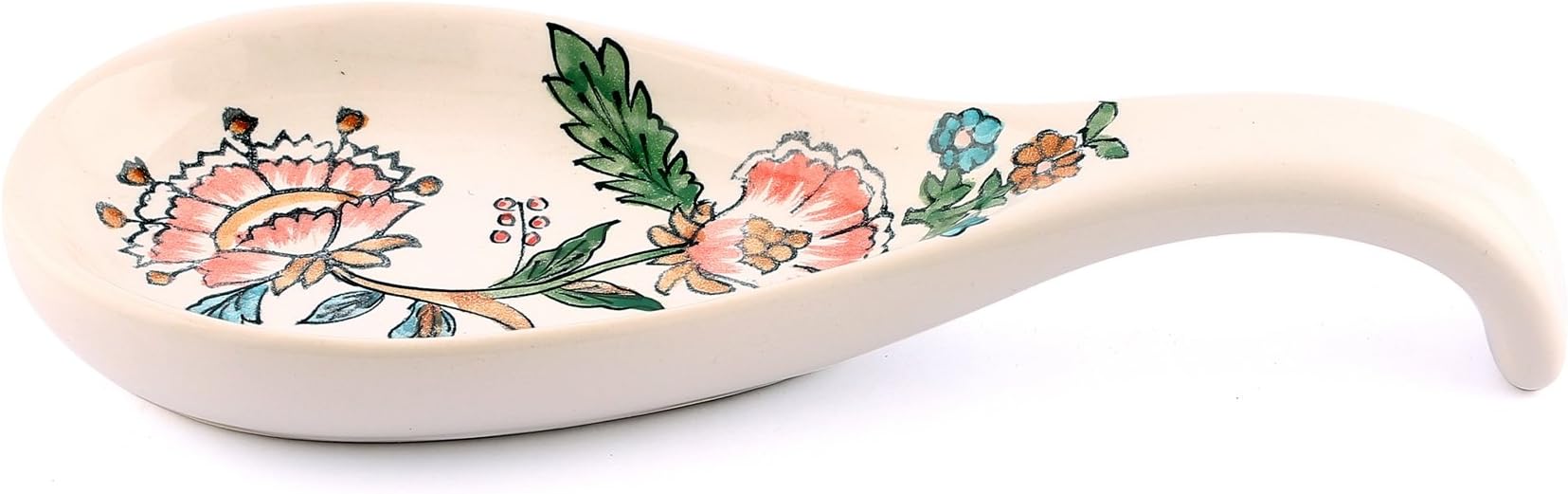 Thyme Ceramic Spoon Rest, Multicolor