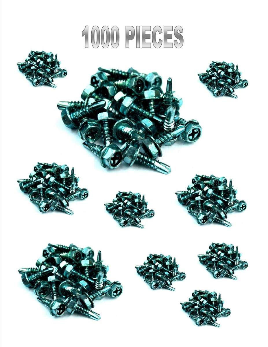 1000 Pack Green Grounding Screws 5/8" Self Tap Ground Screw