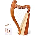 LOMUTY 19-String Lyre Harp with Tuning Wrench Harp Instruments, Lyre Harp is Good Choice for Music Lovers, Beginners and Friends