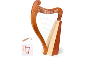 LOMUTY 19-String Lyre Harp with Tuning Wrench Harp Instruments, Lyre Harp is Good Choice for Music Lovers, Beginners and Friends