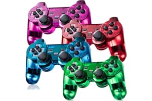 Burcica Wireless Controller for PS-2 Play 2 Double Vibration 2 - Blue Red Green Purple