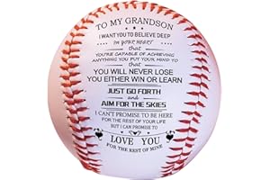 CENGNIAN Baseball Gifts for Grandson Boys, to My Grandson - You'll Never Lose, Personalized Baseball, Grandson Gifts from Grandma, Baseballs for Son, Baseball Gifts for Men, Graduation Gifts for Boys