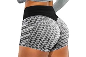 Plus Size Shorts for Women Honeycomb Textured Polyamide Tight Fit High Waisted Honeycomb Yoga Workout Shorts